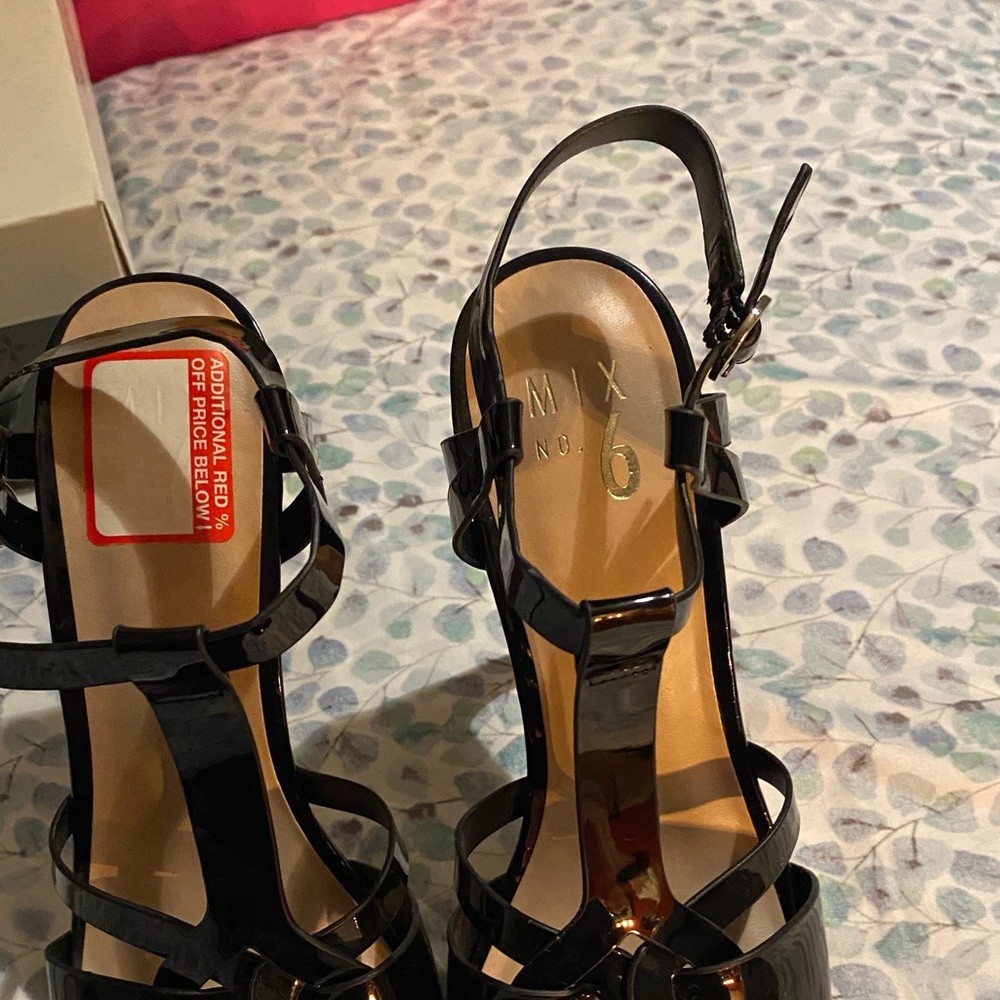 Black high heel platform size 8